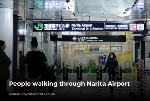 People walking through Narita Airport