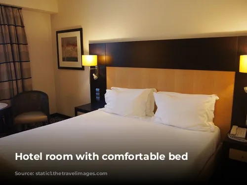 Hotel room with comfortable bed 