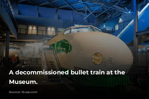 A decommissioned bullet train at the Railway Museum.