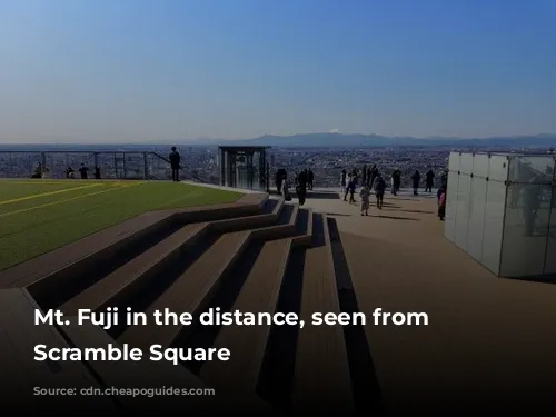 Mt. Fuji in the distance, seen from Shibuya Scramble Square