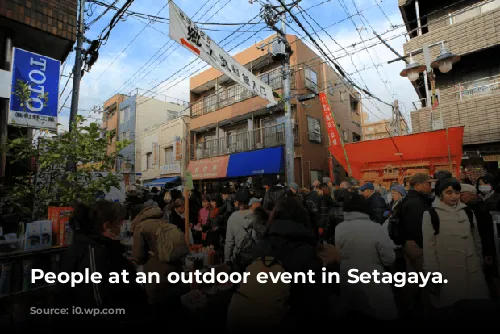 People at an outdoor event in Setagaya.