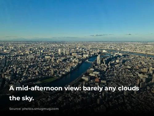 A mid-afternoon view: barely any clouds in the sky.