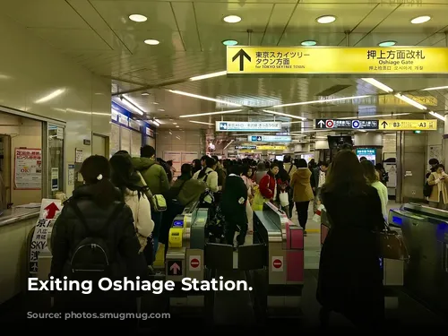 Exiting Oshiage Station.