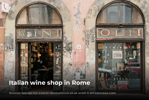 Italian wine shop in Rome