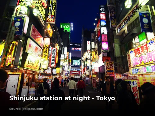 Shinjuku station at night - Tokyo