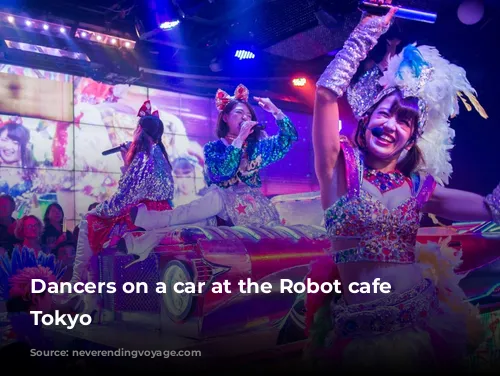 Dancers on a car at the Robot cafe in Tokyo