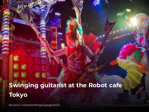 Swinging guitarist at the Robot cafe in Tokyo