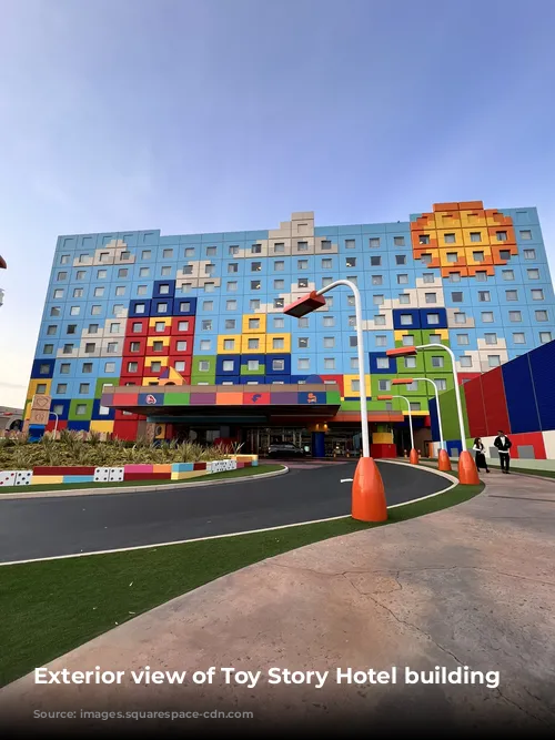  Exterior view of Toy Story Hotel building 